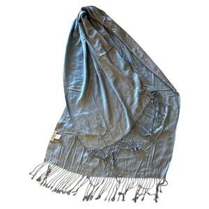 Charming Charlie Blue Fringe Wrap Scarf